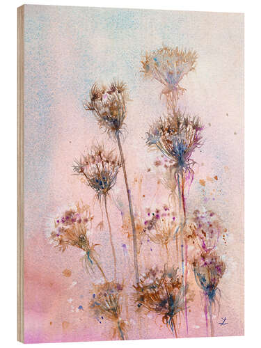 Wood print Queen Anne's Lace