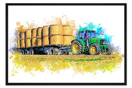 Gerahmter Kunstdruck Traktor Kraftpaket