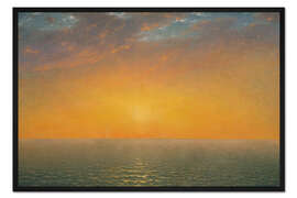 Gerahmter Kunstdruck Sonnenuntergang am Meer