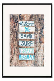 Gerahmter Kunstdruck Sand Surf Beach