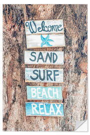 Wandsticker Sand Surf Beach