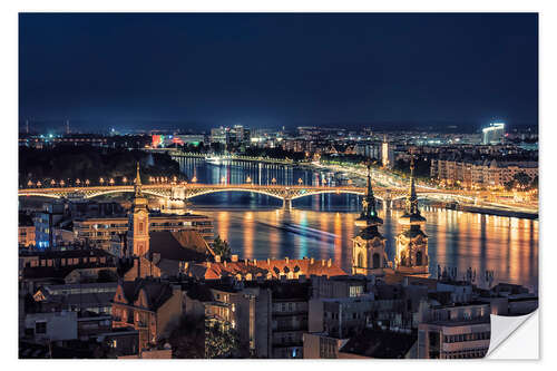 Naklejka na ścianę Night in Budapest