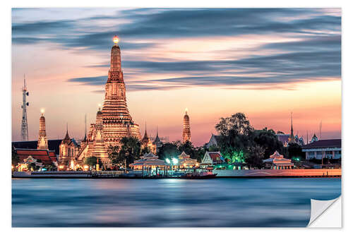 Selvklebende plakat Arun Wat Sunset