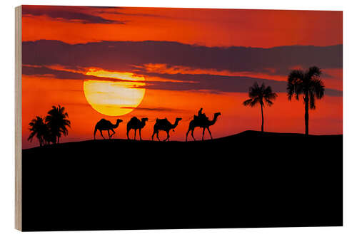 Hout print Sahara Sunset