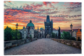 Stampa su vetro acrilico Charles Bridge Sunrise