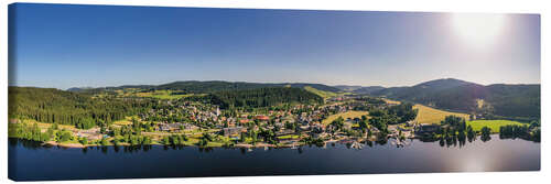 Canvas print Titisee in the Black Forest from a bird's eye view