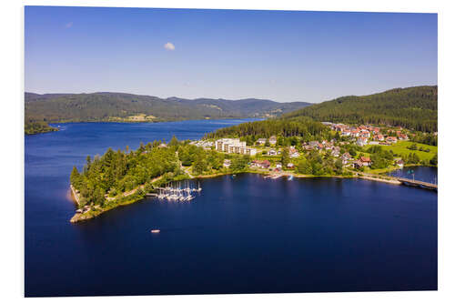 Print på skumplade Schluchsee in the Black Forest from a bird's eye view