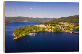 Hout print Schluchsee in the Black Forest from a bird&#039;s eye view