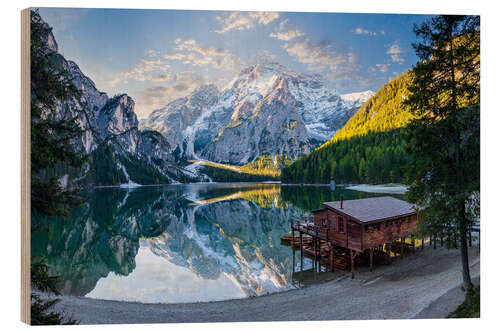 Stampa su legno Lake Braies - Pragser Wildsee