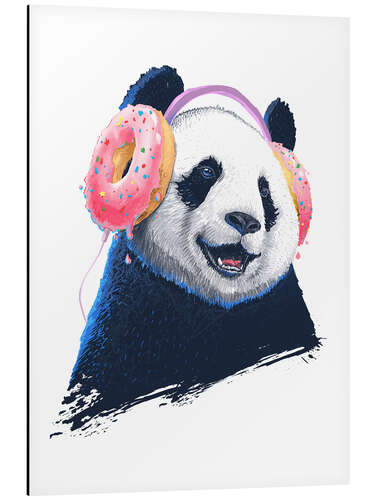 Alubild Panda mit Kopfhörer