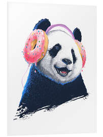 Foam board print Panda in headphones