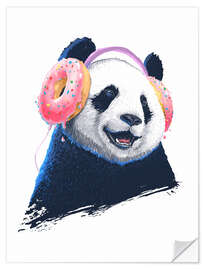 Sticker mural Panda in headphones