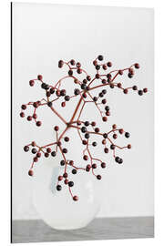 Tableau en aluminium Vase of berries