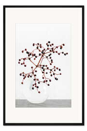 Gerahmter Kunstdruck Vase mit Beeren