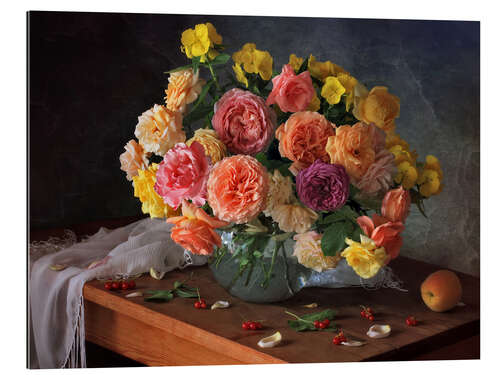 Gallery print Still life with a bouquet of roses