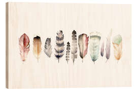 Wood print Feathers