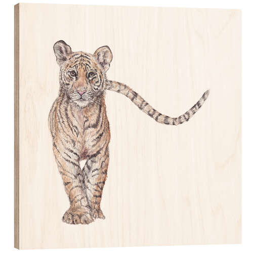 Wood print Tiger Cub