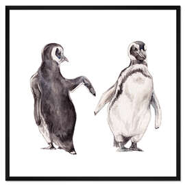 Gerahmter Kunstdruck Pinguin Gossip