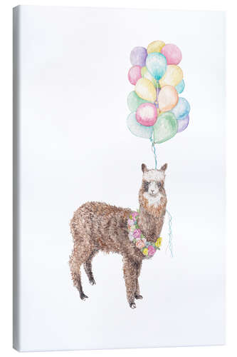 Canvas print Llama and Balloons