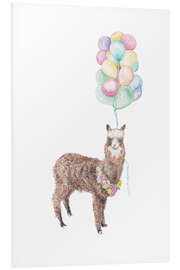 Foam board print Llama and Balloons