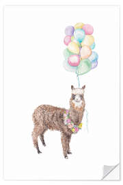 Sticker mural Llama and Balloons