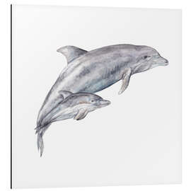 Magnettafel Mama und Baby-Delfin