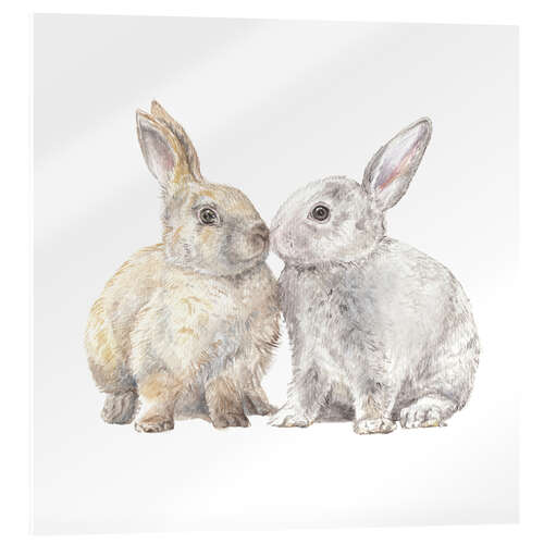 Tableau en verre acrylique Snuggle Bunnies