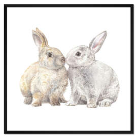 Gerahmter Kunstdruck Kuschelhasen