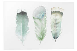 Foam board print Green Feathers