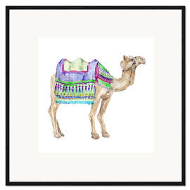 Ingelijste kunstdruk Colorful Camel