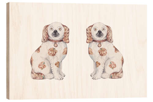 Cuadro de madera Staffordshire Dogs