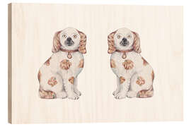 Wood print Staffordshire Dogs