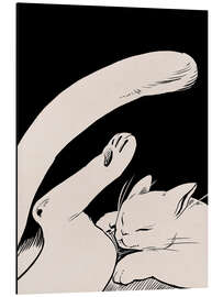 Magnettafel Ruhende Samtpfote, weiß