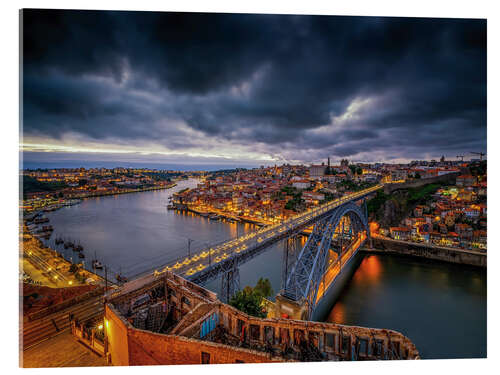 Akryylilasitaulu Evening mood - Panorama Porto