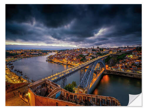 Sticker mural Evening mood - Panorama Porto