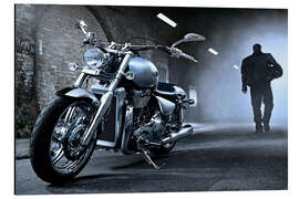 Magnettafel Biker und sein Motorrad