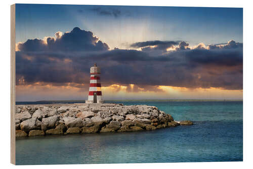 Wood print Lighthouse at Punta Cana, Dominican Republic