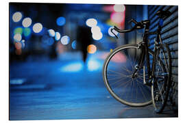 Aluminium print Bicycle in the evening light