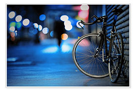 Poster Fahrrad bei Abendlicht
