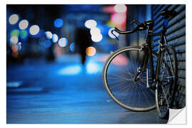 Selvklebende plakat Bicycle in the evening light