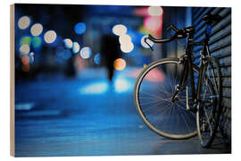 Wood print Bicycle in the evening light