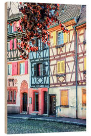 Wood print Colmar Facade