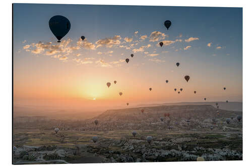 Tableau en aluminium Sky full of hot air balloons in Kapadockia, Turkey