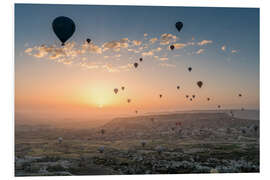 Tableau en PVC Sky full of hot air balloons in Kapadockia, Turkey