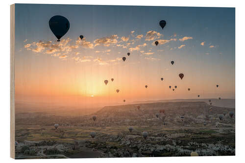 Obraz na drewnie Sky full of hot air balloons in Kapadockia, Turkey