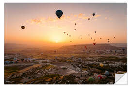 Vinilo para la pared Hot air balloon flight over Cappadocia at sunrise