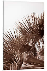 Magnettafel Goldene Palm Blätter im Sonnenuntergang