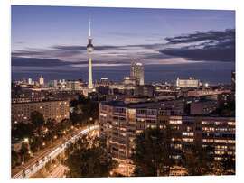 Foam board print Berlin TV tower at night