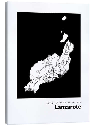 Canvas print Lanzarote map