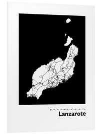 Hartschaumbild Lanzarote Karte